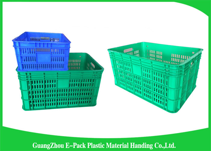 50.4L HDPE Plastic Food Crates / scratch proof stackable plastic storage bins