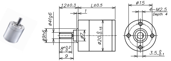 20mm Planetary Gearbox For Servo Motor , CCW Three Stage Planetary Gearbox