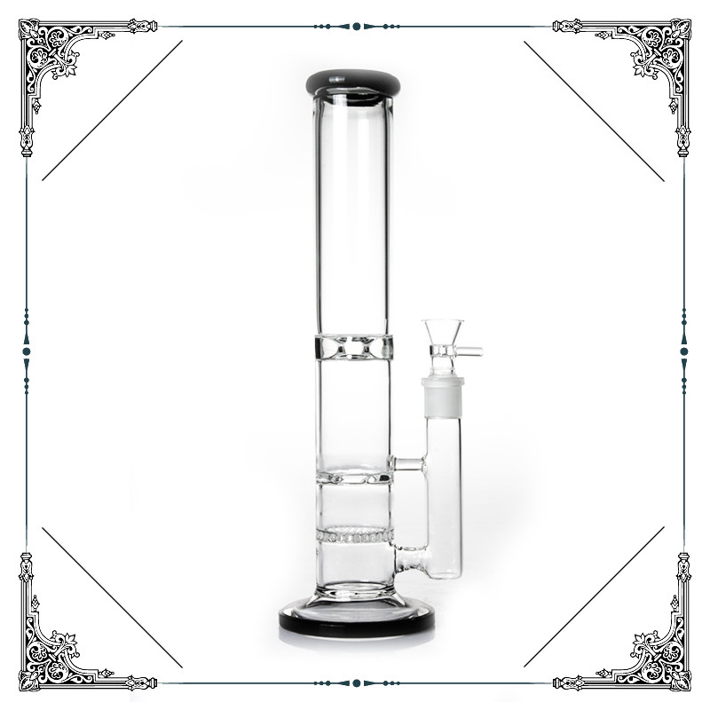 Straight Glass Water Pipe Turbine Percolator Smoking Bongs Honeycomb Pec Hookah