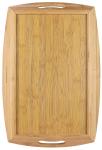 extra large bamboo wood bed serving tray with oval handle