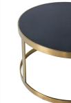 Stone Top Round Coffee Table With Metal Frame Base