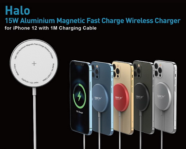 Aluminium Magnetic 7.8N 15w Wireless Charger Pad For IPhone 12