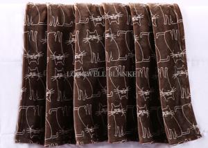 China Warp Knitted Flannel Print Blanket , Animal Design Baby Flannel Blanket Anti - Allergic wholesale