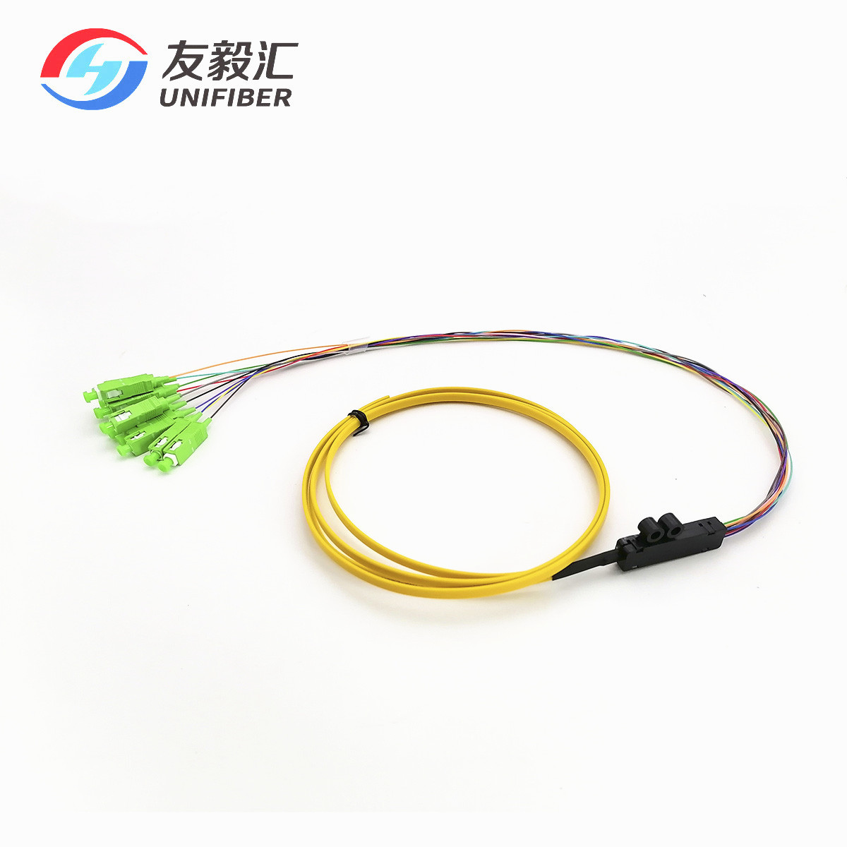 G657A2 LSZH 12C Ribbon Fiber Optic Pigtail 1.5m SC APC Drop Cable Pigtails