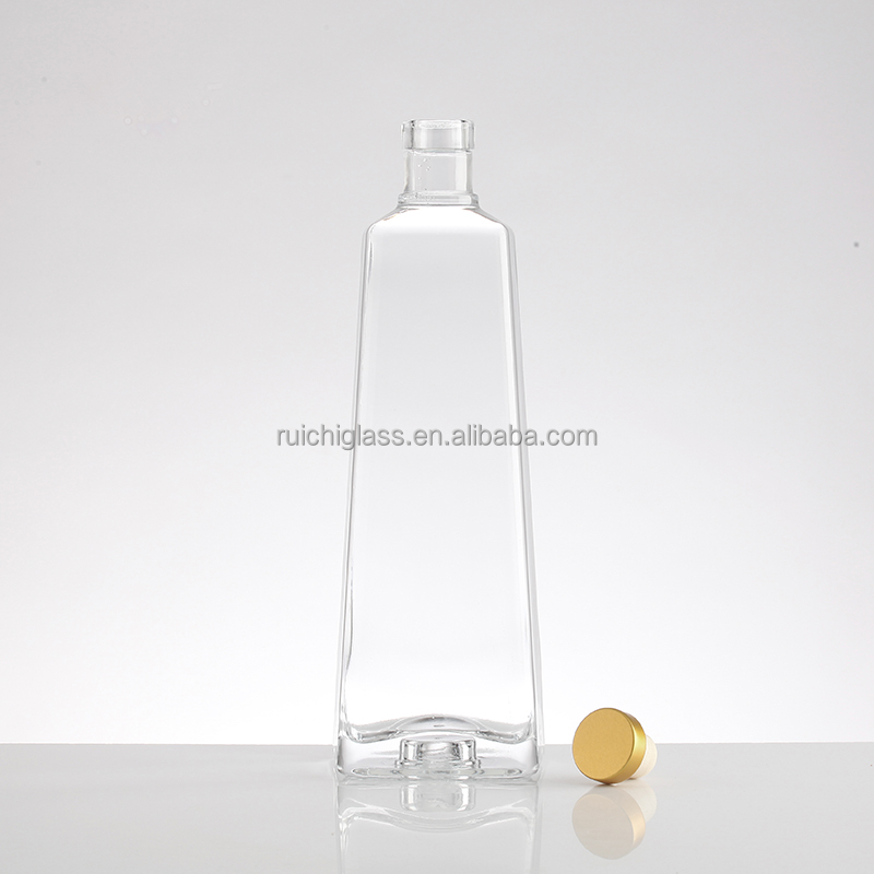 Customized Hot Stamping 200ml 375ml 500ml 750ml Round Glass Liquor Bottle
