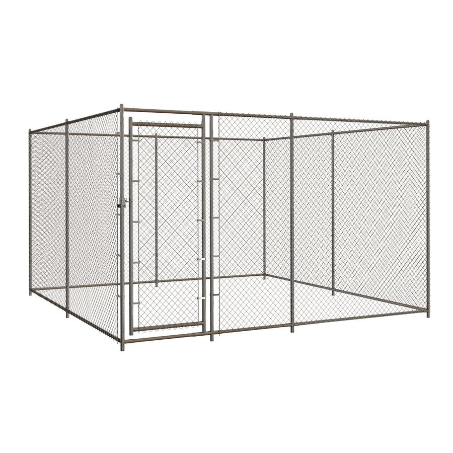 Waterproof Heavy Duty Dog Kennel With Roof 8 X 4 X 6ft Black Animal Plastic Tray