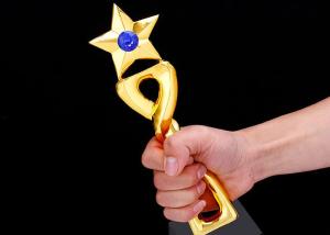 China Black Crystal Base Resin Trophy Cup , 12 Inch Height Custom Award Trophies wholesale