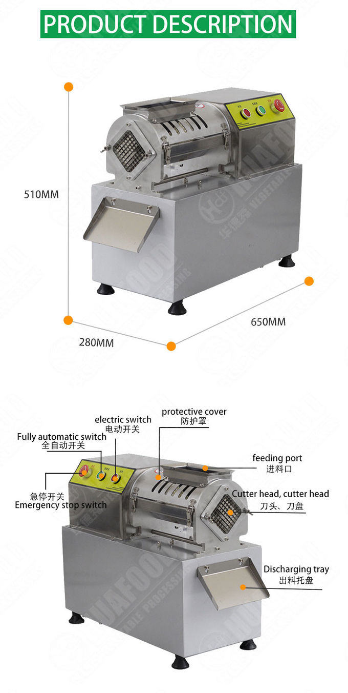 AC220V SUS304 Fruit Vegetable strip cutting machine 53KG