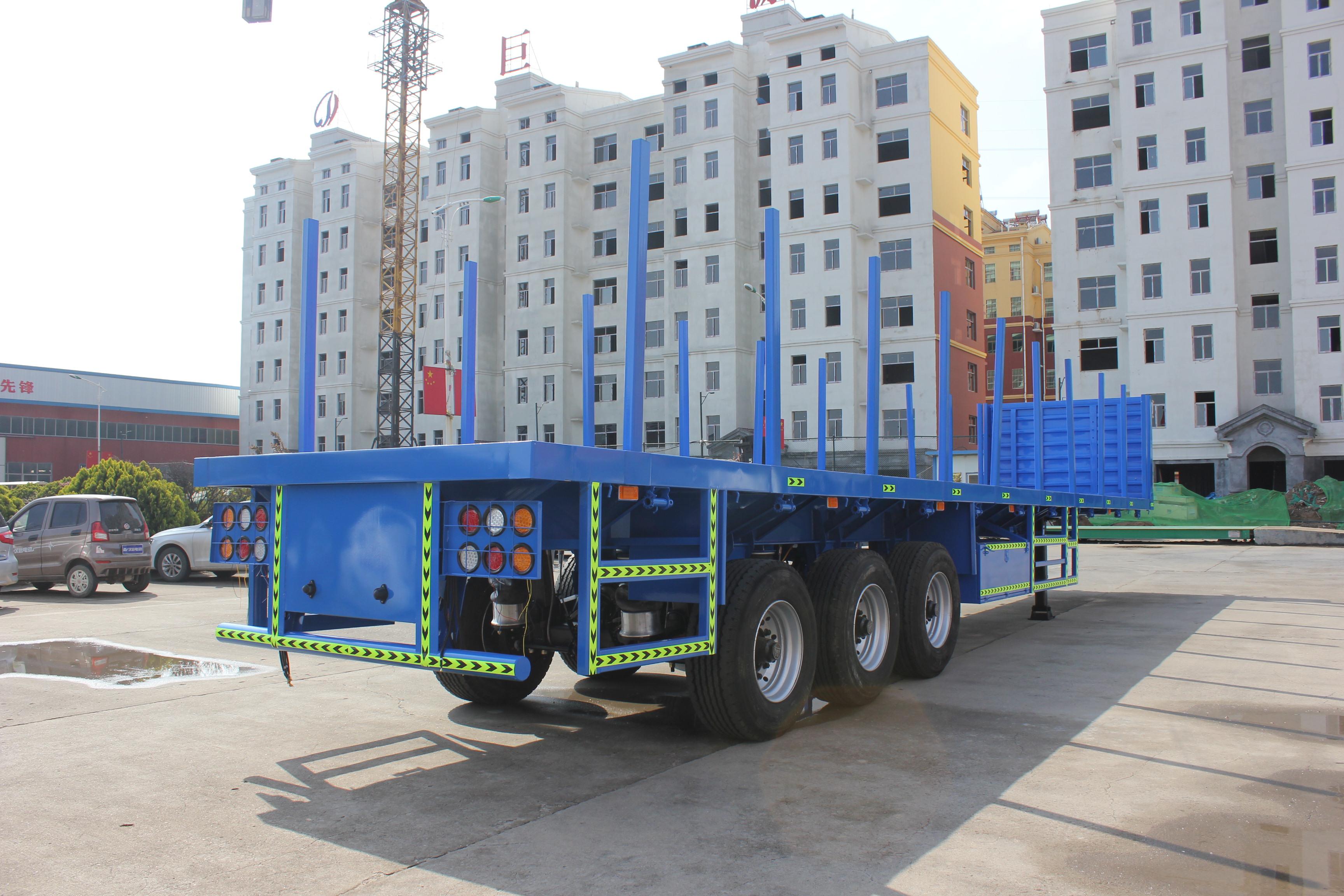 Truck Trailer 3 axles flatbed semi-trailer platform 40ft 48ft for container transport