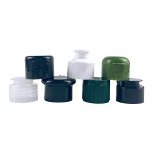 China 24/410 Disc Plastic Flip Top Lid For Lotion Facial Toner Bottles 24mm Shampoo wholesale