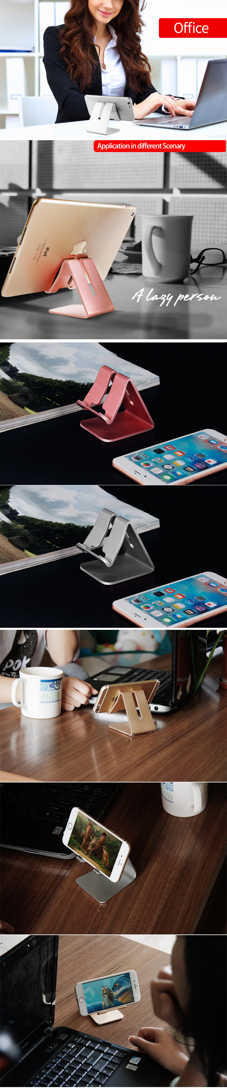 Aluminum Smart Phone Holder With Non Slip Silicone Pad