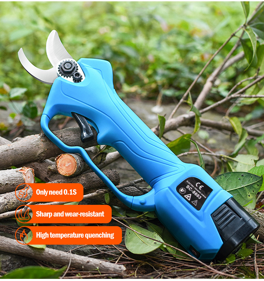 Swansoft 28mm 16.8V Electric Garden Pruner Scissors Cordless Electric Pruning Shears Battery Orchard Pruner