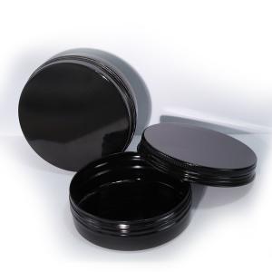 China 100ml 100g Round Flat Shape Black Color Professional Aluminum Container for Cosmetic Packaging wholesale