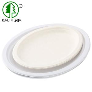 China Eco Friendly Biodegradable Factory Price Oval Shape Bagasse Plate wholesale