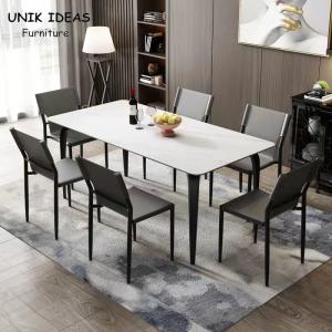 China 150kg Leather Metal Frame Dining Chairs 16 Inch Seat Height Carbon Steel Frame Dining Chair wholesale