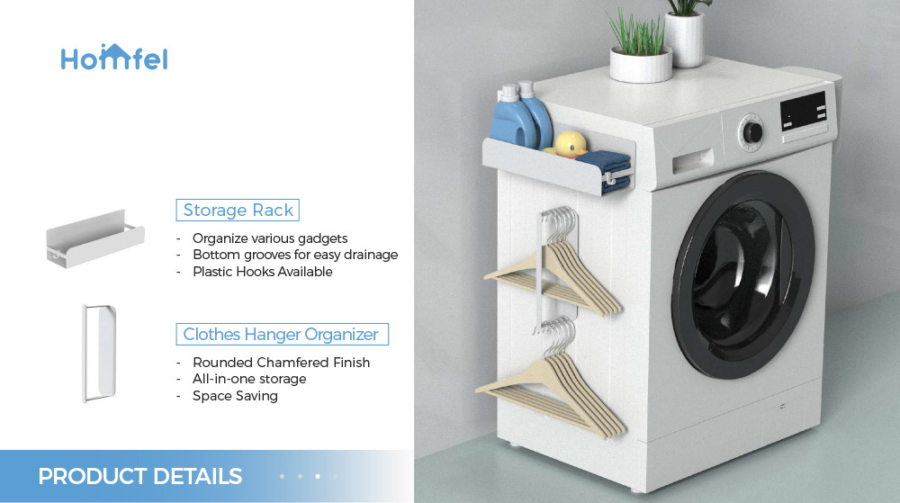 Metal Japanese Bathroom Organizer Magnetic Washing Machine Organizing Rack