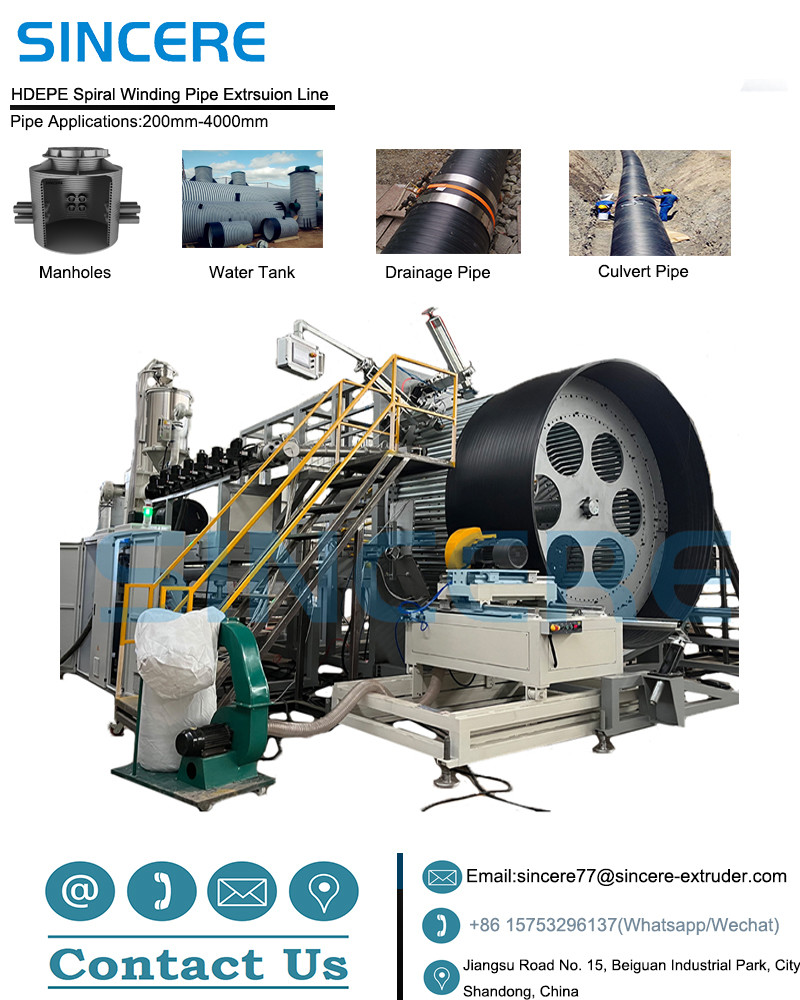 PE Spiral Pipe Manufacturing Machine Polyethylene Plastic Water Tank Plant