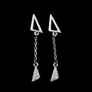 China Ladies 925 Sterling Silver Hoop Earrings , Lightweight Silver Wedding Earrings wholesale
