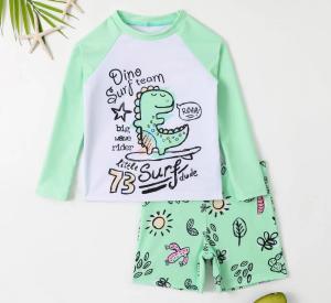 China Green Cute Uv Upf 50 Boys Swimwear Sets For Vibrant Children wholesale