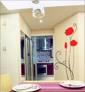China The Flower PVC Bedroom Transfer Film Wall Sticker A0021 wholesale
