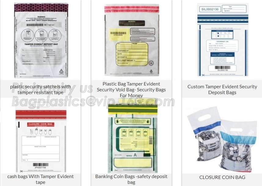 security deposit bags bank deposit bags cash deposit bags, general bank plastic deposit bags supply, Coin and Bank Note