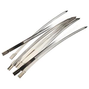 China 7mm x 200mm Stainless Steel Self-locking Ladder Shape Cable Wire Zip Ties wholesale