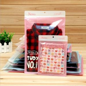 Custom Printed Clear Underwear Packaging Bags with Hang Hole Multi-layer Zipper