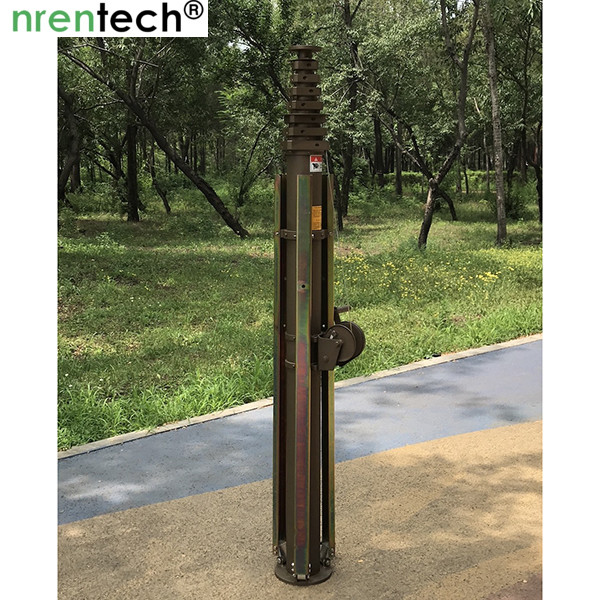 10m telescoping mast/manual crank winch telescopic mast/aluminum push up telescoping mast