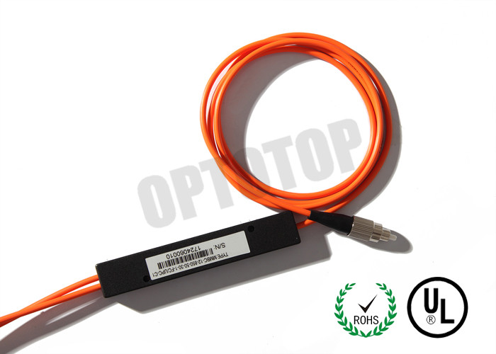 1 X 2 2 mm Single Mode WDM , FC / UPC Fiber Optic Cable Splitter 1480 / 1550nm