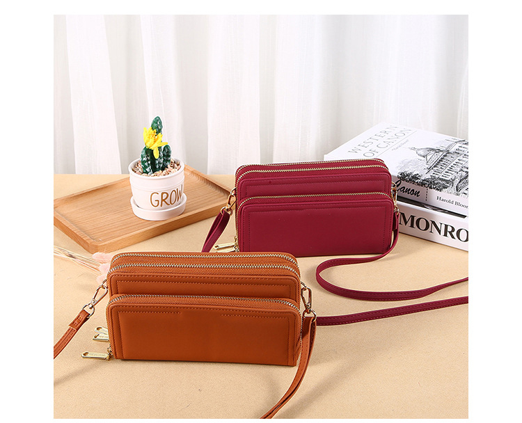 Fashion Long Wallet Double Layer Double Zipper Lady Shoulder Bag for All Seasons