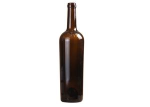 China Elegant Amber Empty Glass Wine Bottles Custom Logo Round Shape wholesale
