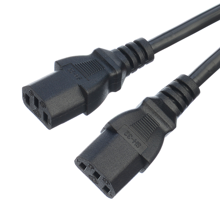 Black/Customized AC Plug IEC60320 C13 C5 With 3 Pin Power Cord UK BS Standard 10A-16A Rated Current Supply Power Cable