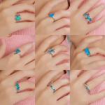 Engagement Wedding Stone Sterling Opal Jewelry Rings White Gold Plated