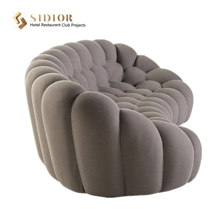 Comfortable Fabric Upholstered Sofa Italian 2.4m Length Luxury Hotel Furniture