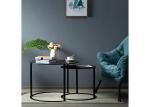 Metal Black 50cm High Modern Round Coffee Tables Furniture Iron