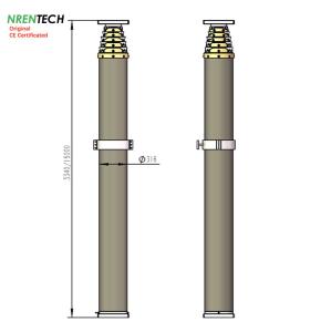 China 15m pneumatic telescopic mast 400kg payloads NR-3.4-15-400N-7S-160-316 wholesale