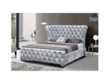 Crushed Velvet Double Home Furniture Bed Frame With Buttons