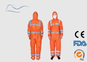 China Reflective Tape Disposable PPE Coveralls For Road Service 175 * 140CM wholesale