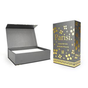 China Rigid Cardboard Gift Packing Boxes Glod Hot Stamping Foil Magnetic Lid wholesale