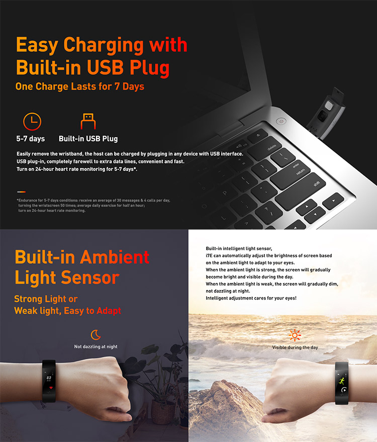 Bluetooth 4.2/5.0 PPG Sports Smart Bracelet