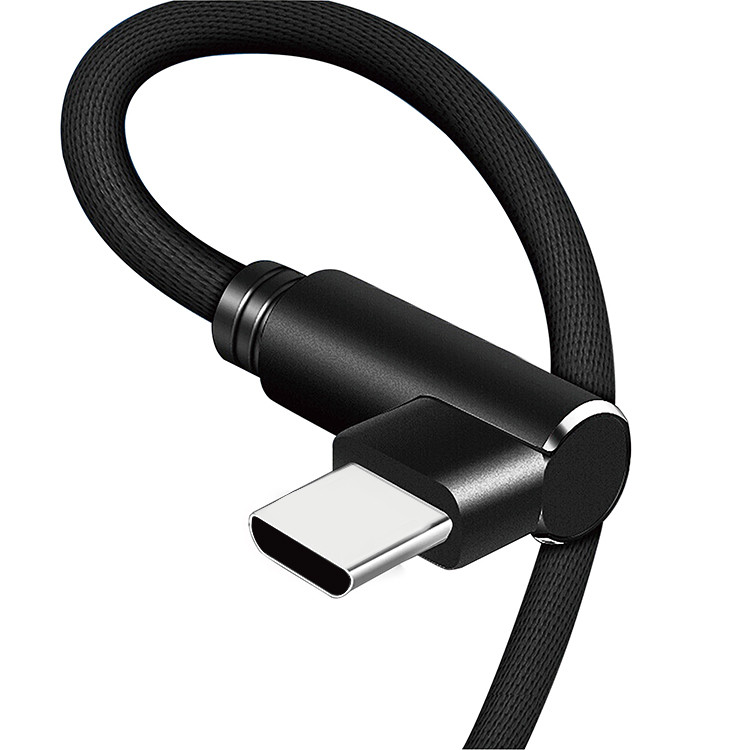 Data Transmission 2M Right Angle USB C Charging Cable ISO9001