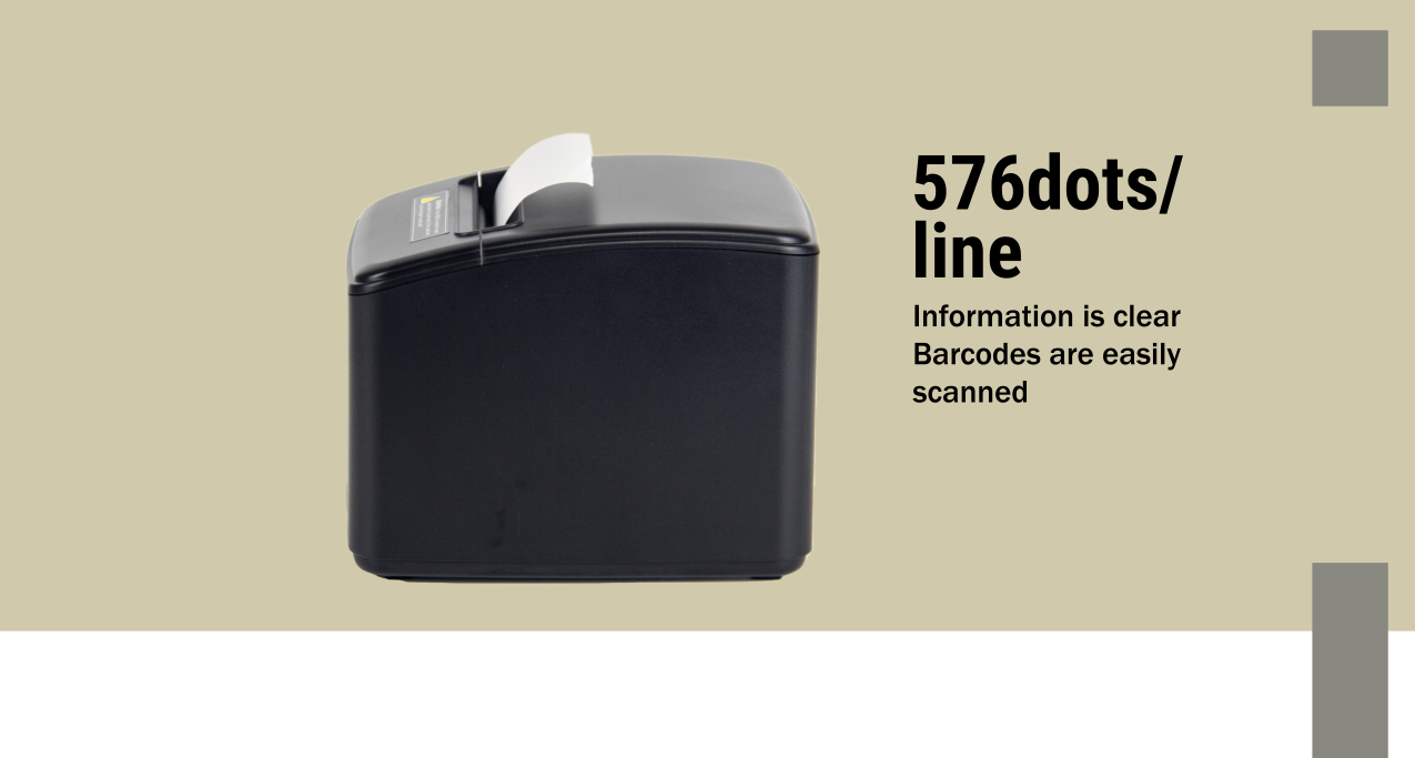 Fast Food Direct Thermal Receipt Printer with Printing Speed and Automatic Cutter