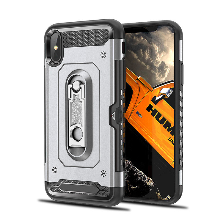 2 in 1 PC+TPU Color Red Black Kickstand Armor Case Back Cover For LG V30 V30PLUS V35 Q6 Q8 G7 Huawei Mate10 lite P Smart