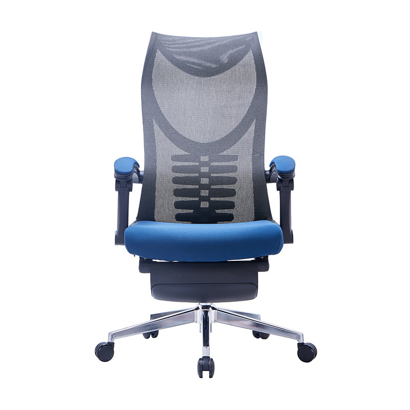 Black And Blue Fabric Mesh Comfortable Executive Office Chair With Armrest