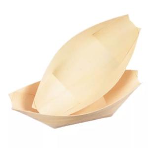 China 50Pcs Disposable Bamboo Serving Boats Natural Birch Wooden Serving Boats wholesale