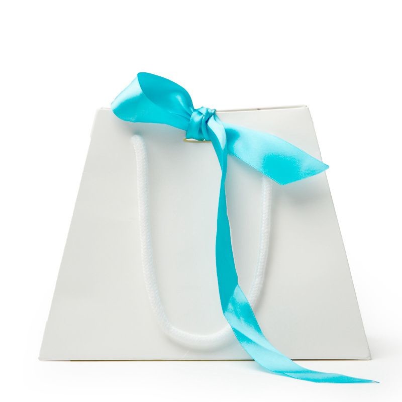 Triangle Shape Cardboard Shopping Bags , Ribbon Corrugated Paper Bags