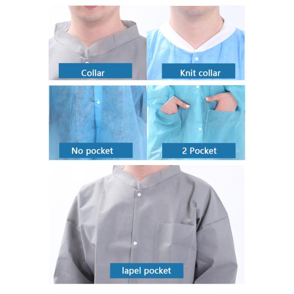 Visitor Coat Nonwoven Labcoats Wholesale Doctor Waterproof Disposable Labcoats for Food Manufacturing