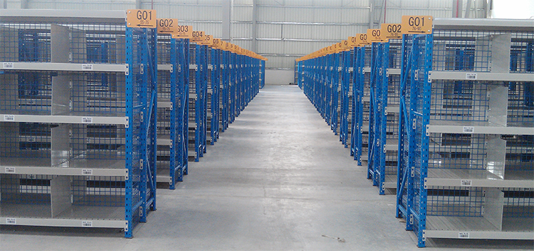 800-3000mm Height Industrial Steel Shelf for Fabric Rolls Storage and Organization