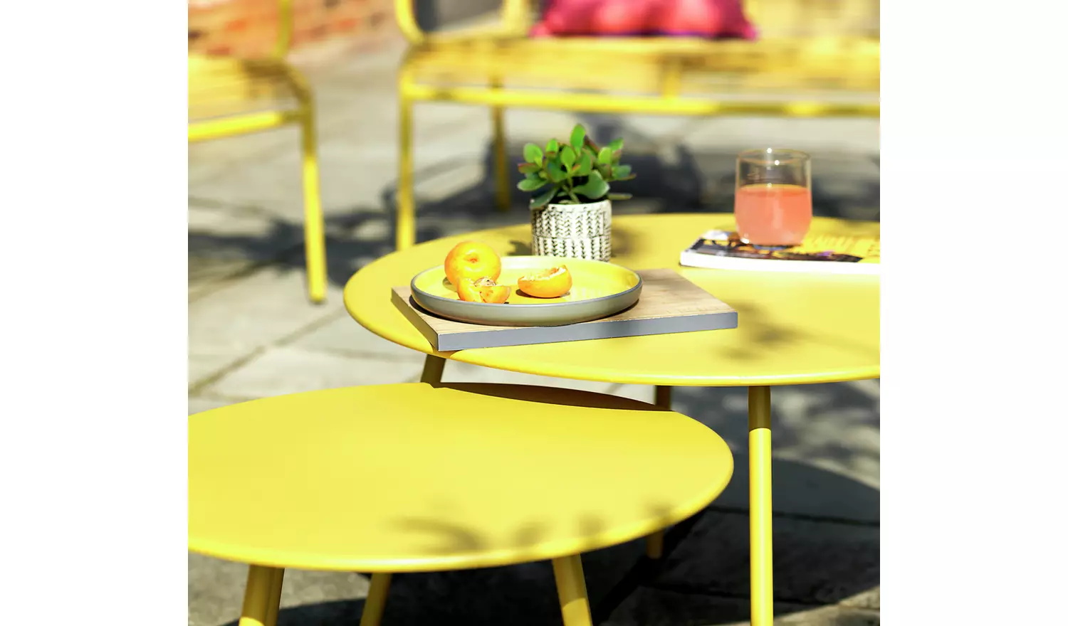 Villa AJUNION 4 Seater Metal Garden Furniture Balcony Patio Set Bistro Set Steel Garden Set