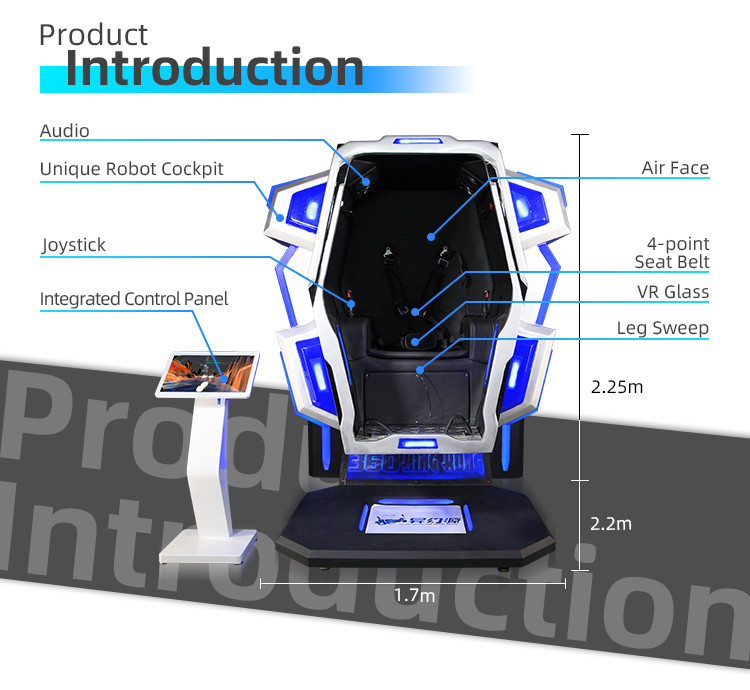 Indoor Sports Game VR Simulator 360 Degree Rotation VR Gaming Machine